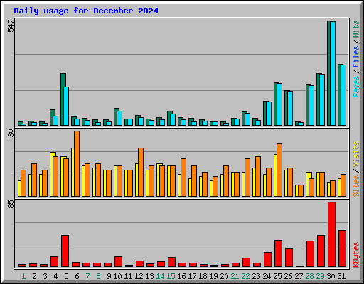 Daily usage for December 2024