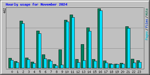 Hourly usage for November 2024